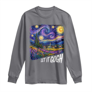 Let it Gogh Funny Vincent Van Gogh Starry Night Long Sleeve Shirt TS10 Charcoal Print Your Wear