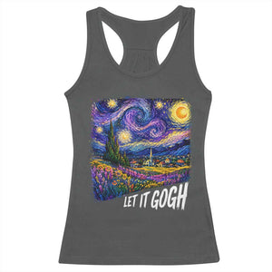 Let it Gogh Funny Vincent Van Gogh Starry Night Racerback Tank Top TS10 Dark Heather Print Your Wear