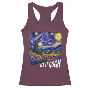 Let it Gogh Funny Vincent Van Gogh Starry Night Racerback Tank Top TS10 Maroon Print Your Wear