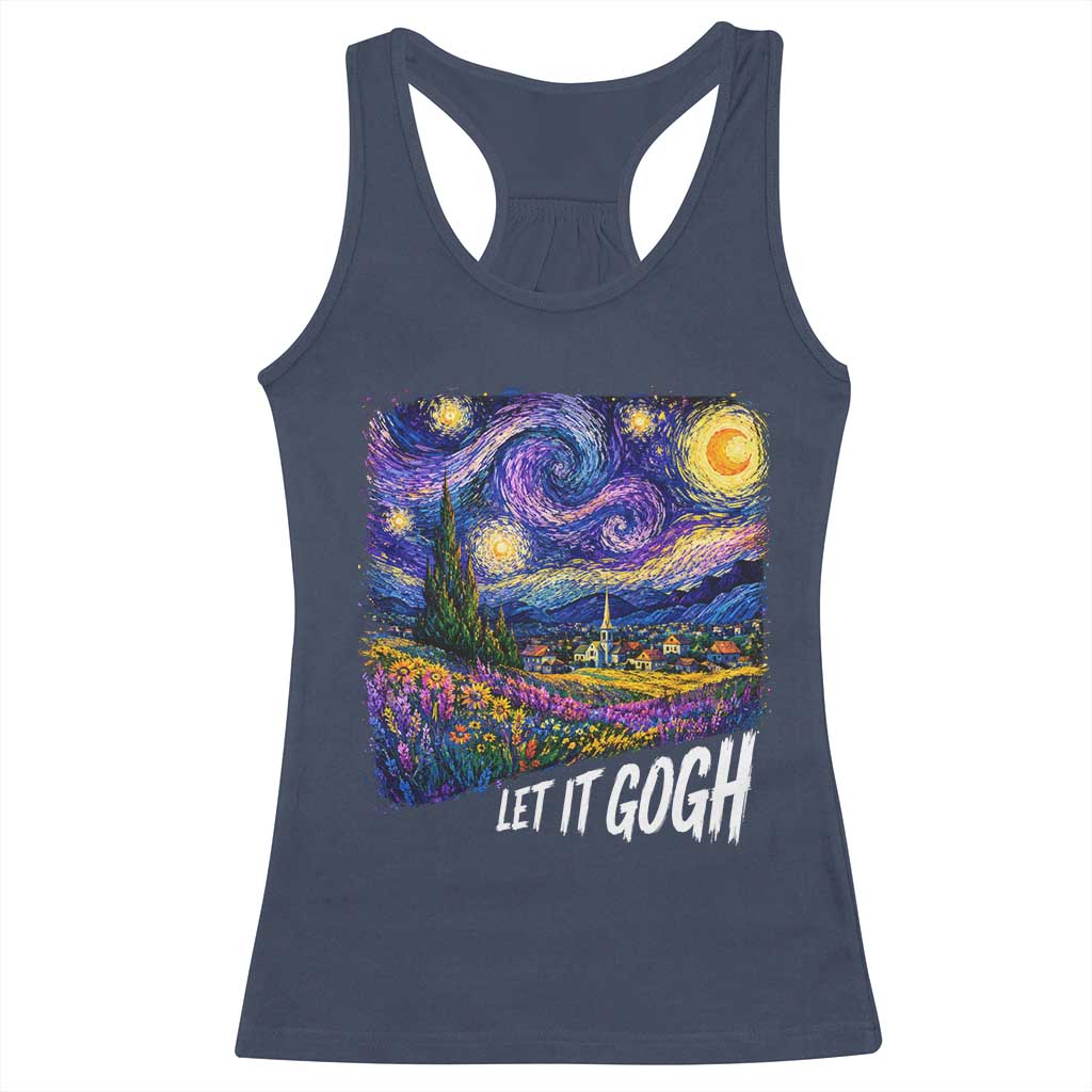 Let it Gogh Funny Vincent Van Gogh Starry Night Racerback Tank Top TS10 Navy Print Your Wear