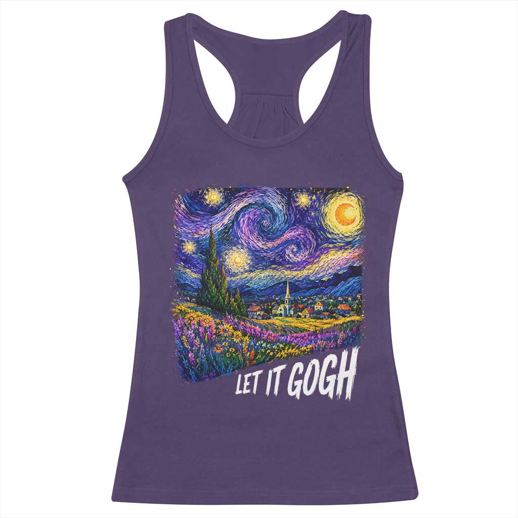 Let it Gogh Funny Vincent Van Gogh Starry Night Racerback Tank Top TS10 Purple Print Your Wear