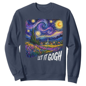Let it Gogh Funny Vincent Van Gogh Starry Night Sweatshirt TS10 Navy Print Your Wear