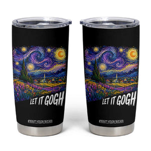 Let it Gogh Funny Vincent Van Gogh Starry Night Tumbler Cup TS10 Black Print Your Wear