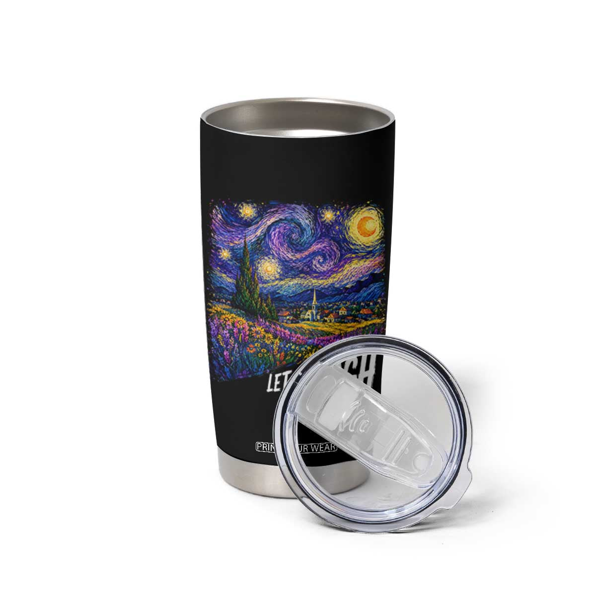 Let it Gogh Funny Vincent Van Gogh Starry Night Tumbler Cup TS10 Print Your Wear