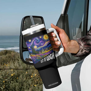Let it Gogh Funny Vincent Van Gogh Starry Night Tumbler With Handle TS10 Print Your Wear