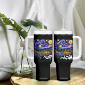Let it Gogh Funny Vincent Van Gogh Starry Night Tumbler With Handle TS10 Print Your Wear