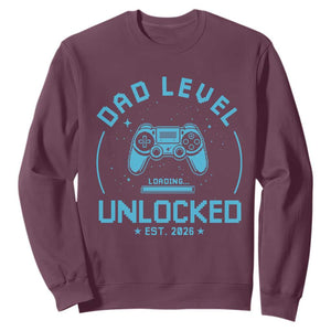 Promoted to Dad 2026 Sweatshirt New Dad Gifts for First Time Daddy Fathers Day TS10 Maroon Print Your Wear