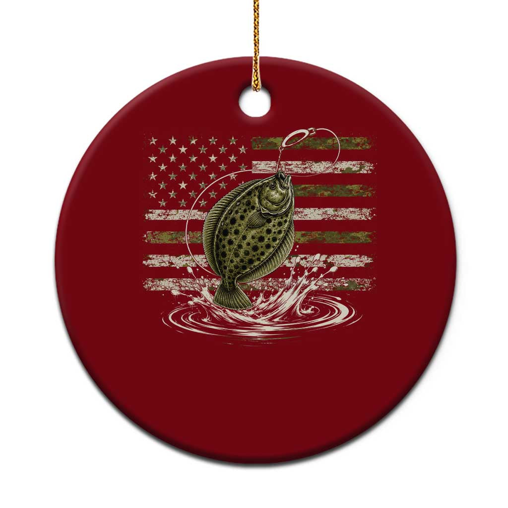Flounder Fishing Camouflage American Flag Ceramic Ornament Patriotic Flatfish Angler Gift Saltwater Fishing Lovers TS10 1pc Red Print Your Wear
