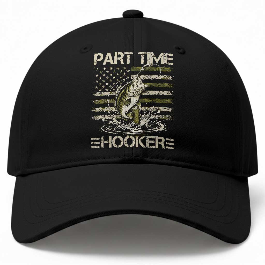 Part Time Hooker Baseball Cap Retro Funny Fishing Camouflage Camo US Flag TS10 Print Your Wear