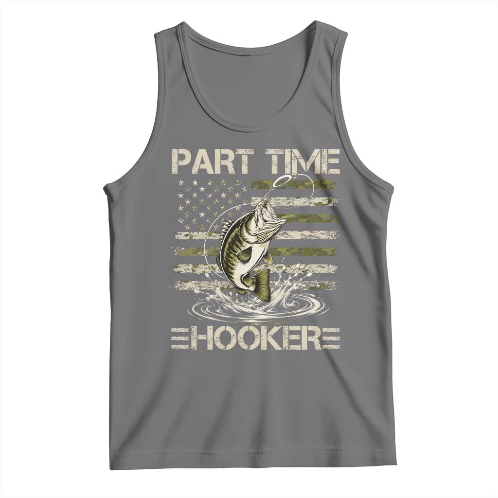 Part Time Hooker Tank Top Retro Funny Fishing Camouflage Camo US Flag TS10 Black Heather Print Your Wear