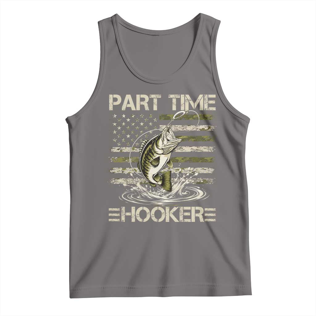 Part Time Hooker Tank Top Retro Funny Fishing Camouflage Camo US Flag TS10 Deep Heather Print Your Wear