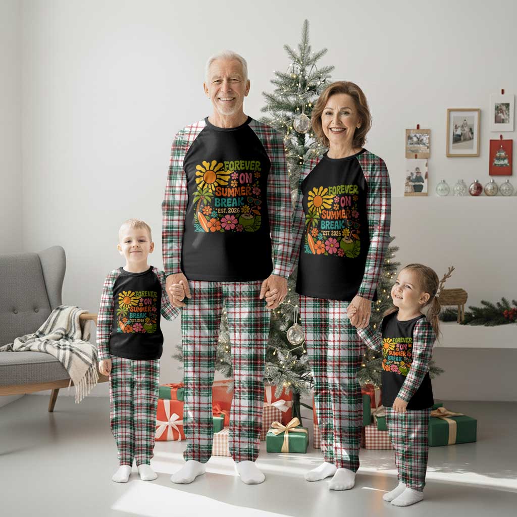 Retired Teacher Gift Plaid Pajama Set Forever On Summer Break Retirement 2026 Vintage Flower Graphic TS10 Christmas Plaid Print Your Wear
