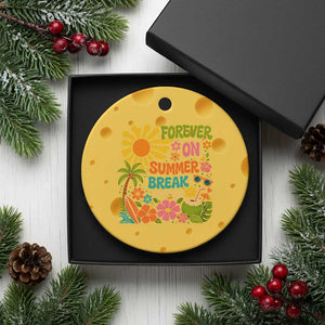 Retired Teacher Gift Ceramic Ornament Forever On Summer Break Retirement 2026 Vintage Flower Graphic TS10 1pc Yellow Cheese Print Your Wear
