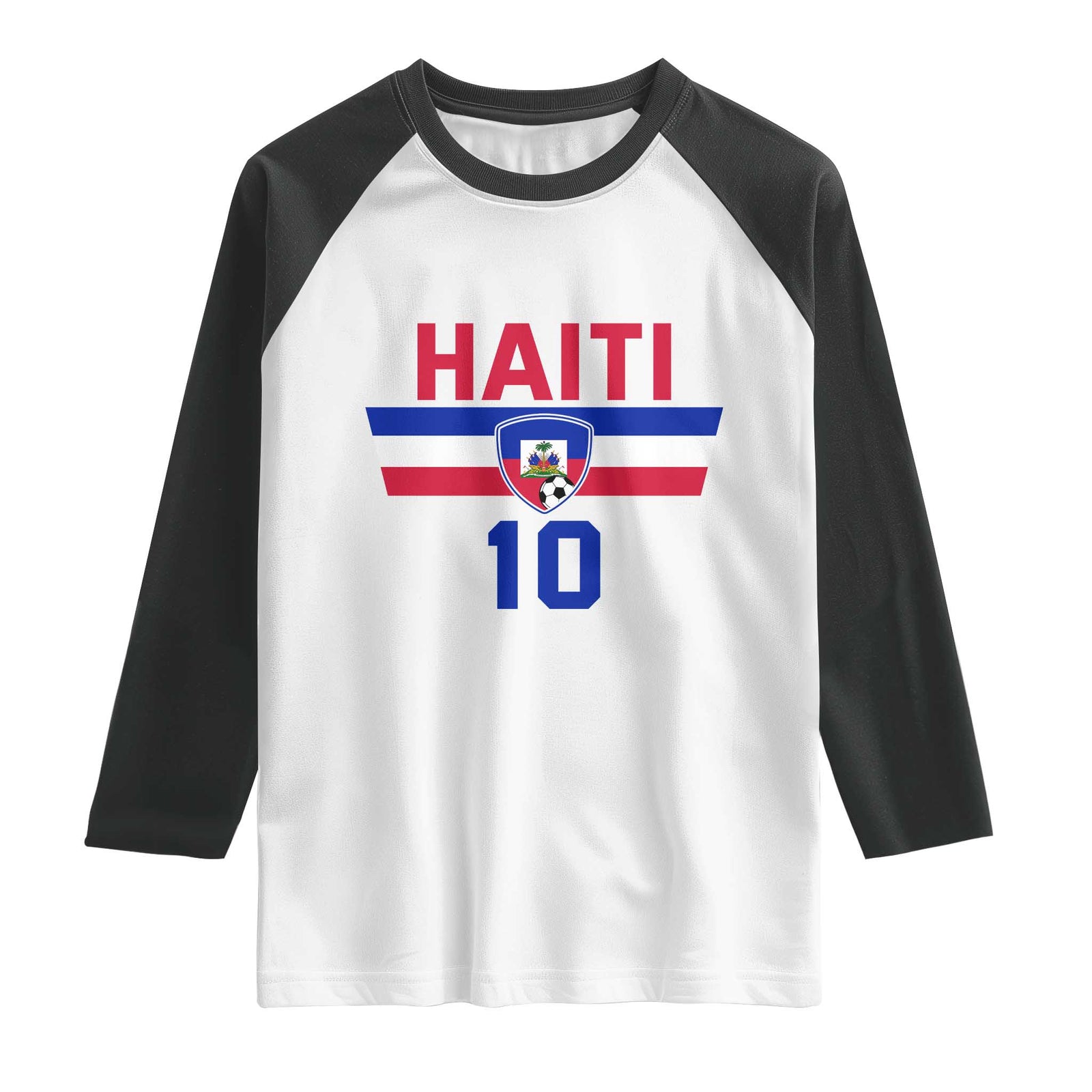 Haiti Haitian Flag Raglan Shirt Proud Haitienne Cheer Country Favorite Spirit Game Caribbean Souvenir TS10 White Black Print Your Wear