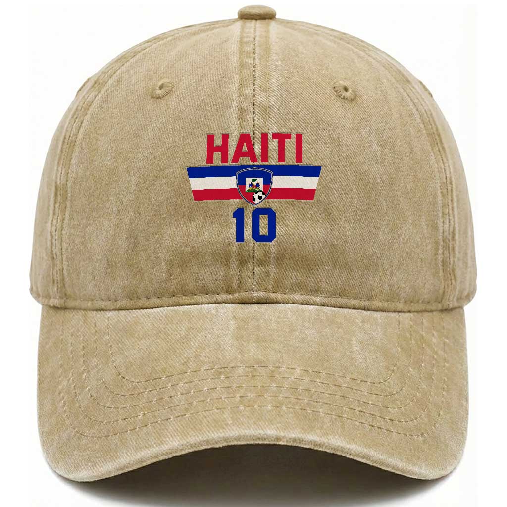 Haiti Haitian Flag Washed Cotton Baseball Cap Proud Haitienne Cheer Country Favorite Spirit Game Caribbean Souvenir TS10 Print Your Wear