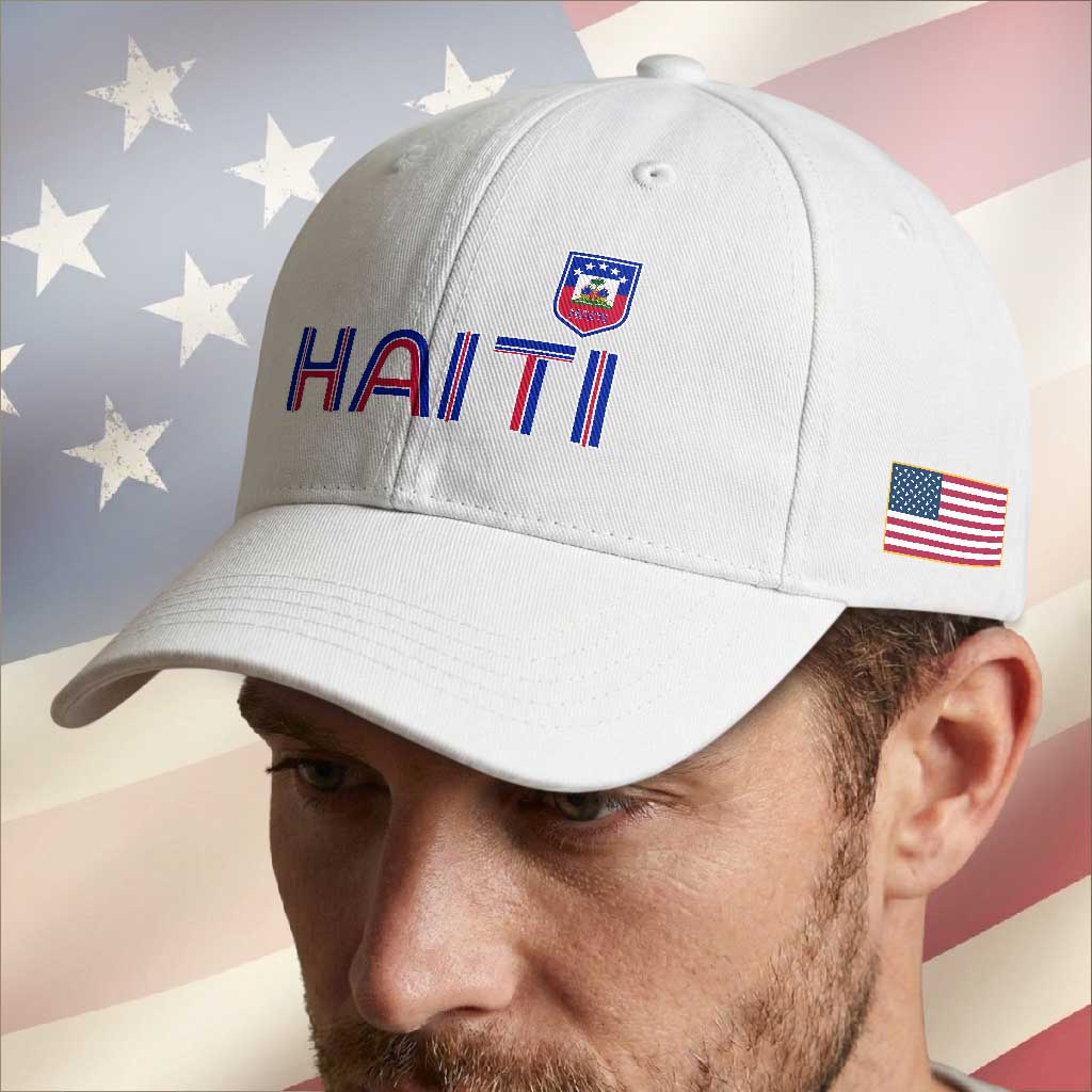 Haiti Flag Crest Baseball Cap Haitian Pride National Heritage Patriotic Graphic TS10 Print Your Wear