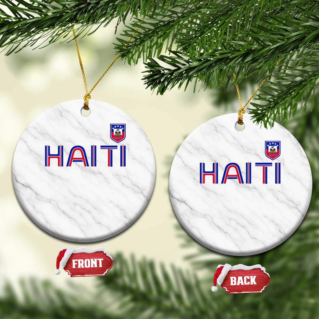 Haiti Flag Crest Ceramic Ornament Haitian Pride National Heritage Patriotic Graphic TS10 1pc White Marble Print Your Wear