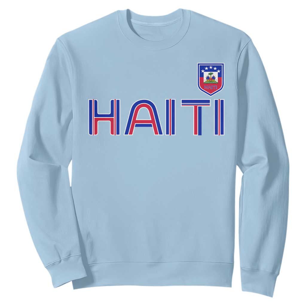 Haiti Flag Crest Sweatshirt Haitian Pride National Heritage Patriotic Graphic TS10 Light Blue Print Your Wear