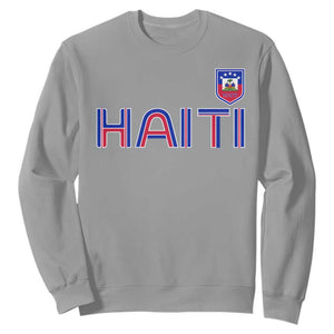 Haiti Flag Crest Sweatshirt Haitian Pride National Heritage Patriotic Graphic TS10 Sport Gray Print Your Wear