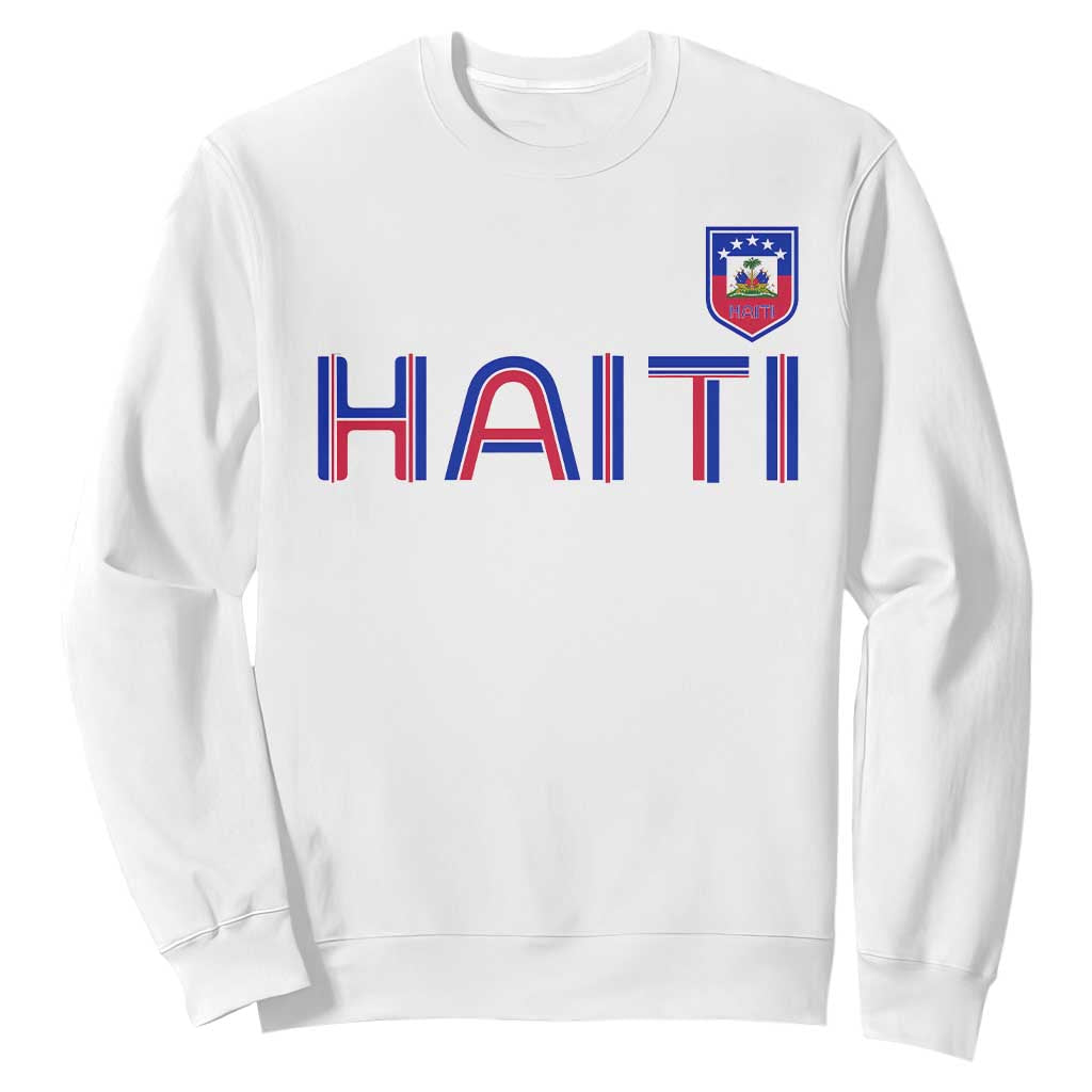 Haiti Flag Crest Sweatshirt Haitian Pride National Heritage Patriotic Graphic TS10 White Print Your Wear