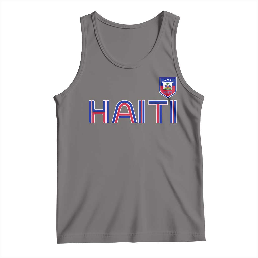 Haiti Flag Crest Tank Top Haitian Pride National Heritage Patriotic Graphic TS10 Deep Heather Print Your Wear