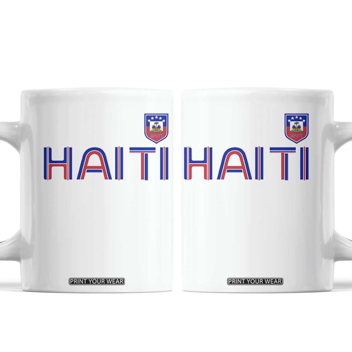 Haiti Flag Crest Coffee Mug Haitian Pride National Heritage Patriotic Graphic TS10 White Print Your Wear