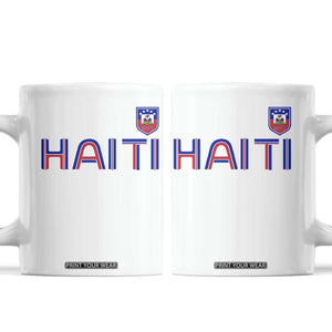 Haiti Flag Crest Coffee Mug Haitian Pride National Heritage Patriotic Graphic TS10 White Print Your Wear