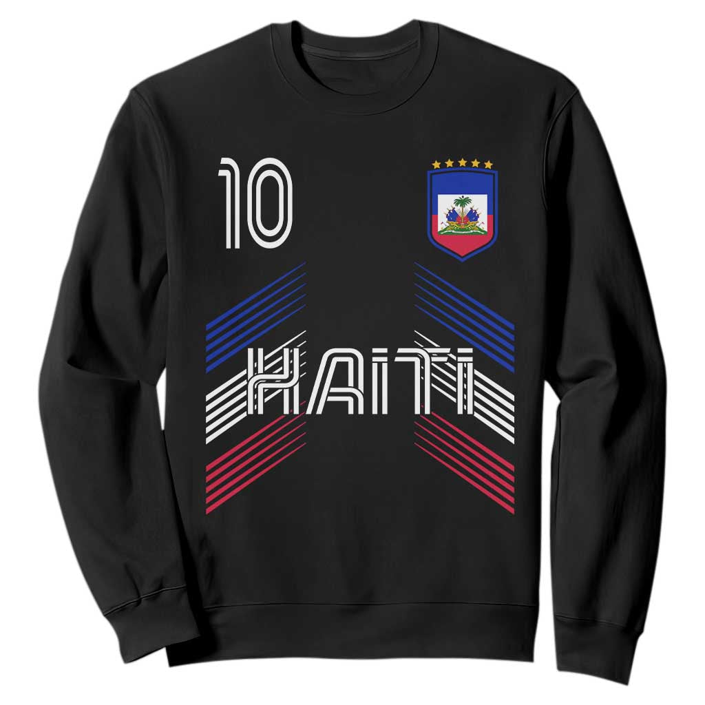 Haiti Soccer Sweatshirt Haitian Football Fan Pride National Team Support Graphic TS10 Black Print Your Wear