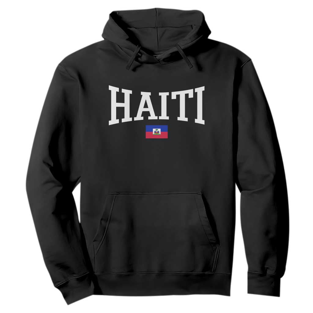 Haiti Haitian Flag Caribbean Souvenir Hoodie Vintage Varsity Sports TS10 Black Print Your Wear
