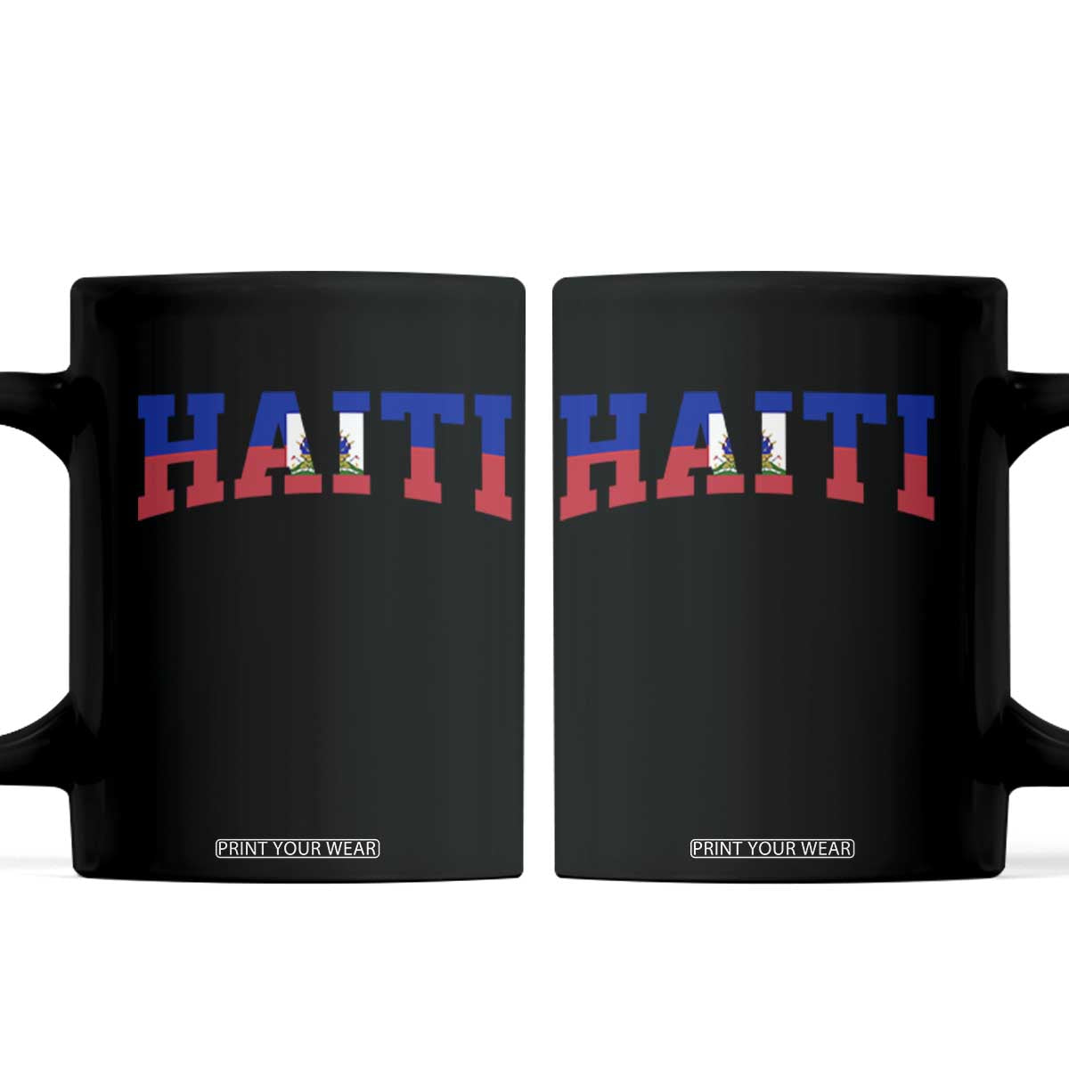 Vintage Haiti Coffee Mug Varsity Haitian Flag Classic Haitian Pride College Style TS10 Black Print Your Wear
