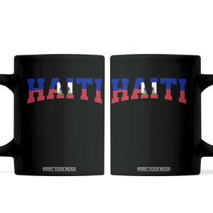 Vintage Haiti Coffee Mug Varsity Haitian Flag Classic Haitian Pride College Style TS10 Black Print Your Wear