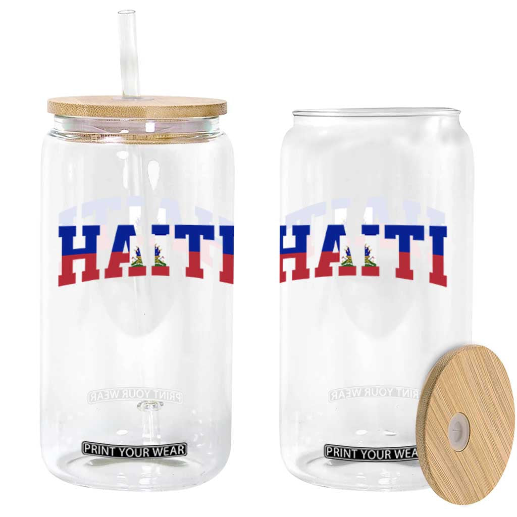 Vintage Haiti Glass Can Varsity Haitian Flag Classic Haitian Pride College Style TS10 Print Your Wear