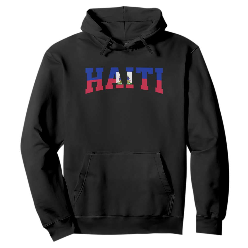 Vintage Haiti Hoodie Varsity Haitian Flag Classic Haitian Pride College Style TS10 Black Print Your Wear