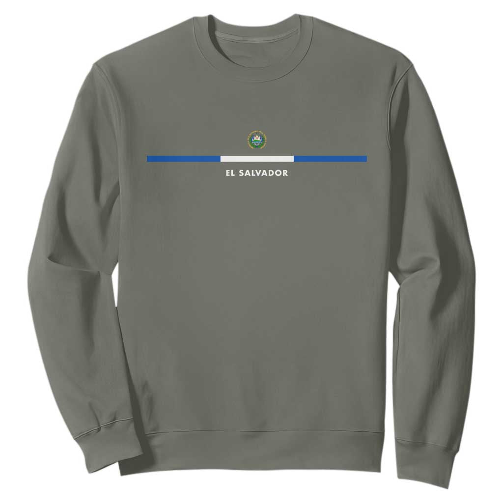 El Salvador Sweatshirt Vintage Salvadoran Flag Independence Day TS10 Military Green Print Your Wear