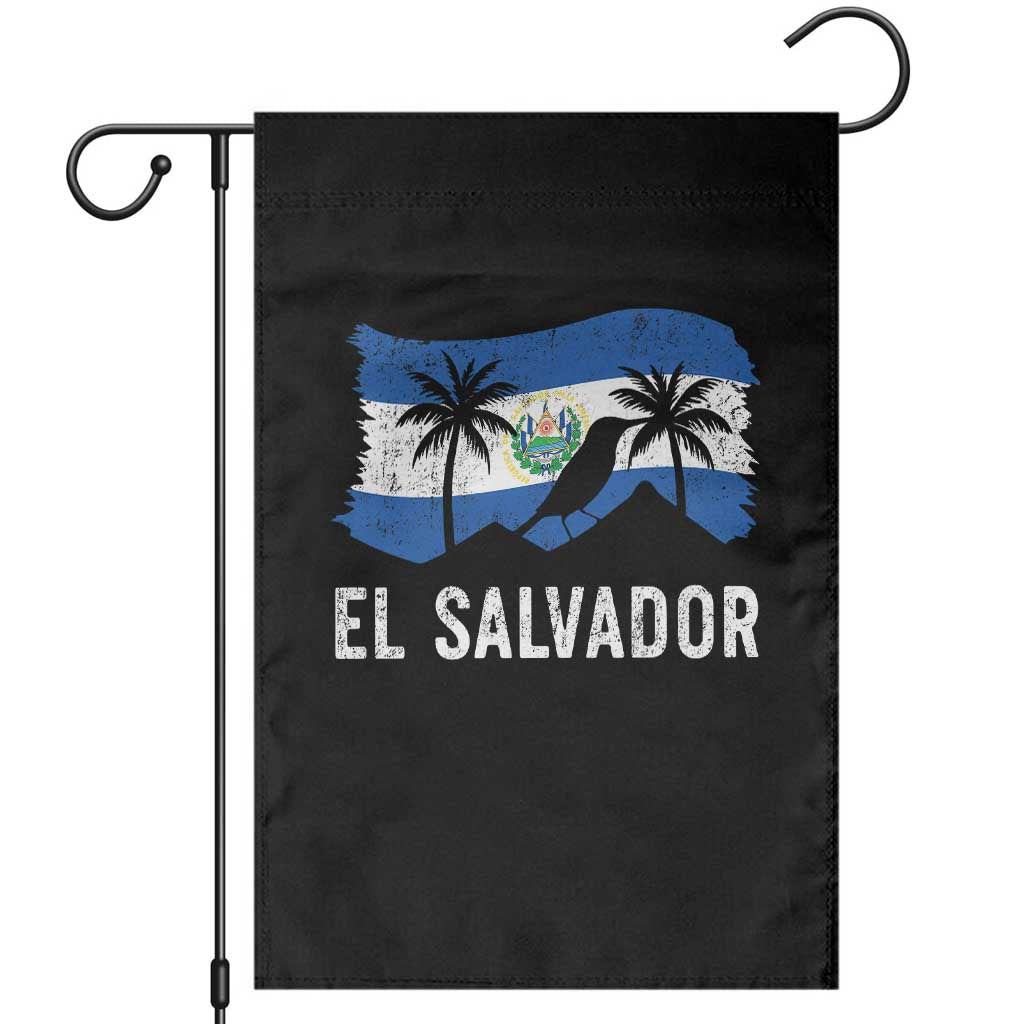 El Salvador Flag Garden Flag Salvadoran Pride Torogoz Bird Palm Tree Volcano TS10 Black Print Your Wear
