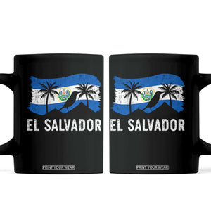 El Salvador Flag Coffee Mug Salvadoran Pride Torogoz Bird Palm Tree Volcano TS10 Black Print Your Wear
