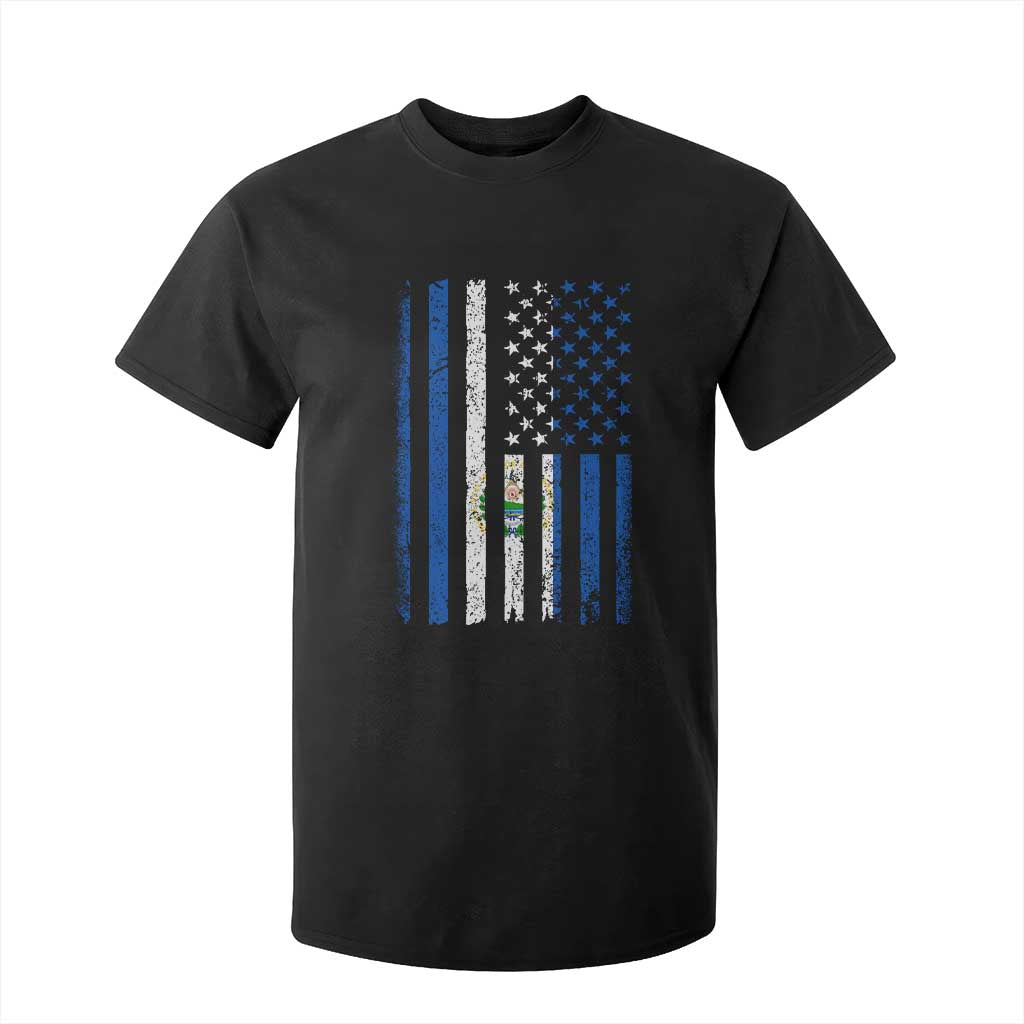 Salvadoran America Flag T Shirt For Kid El Salvador USA Patriotic TS10 Black Print Your Wear