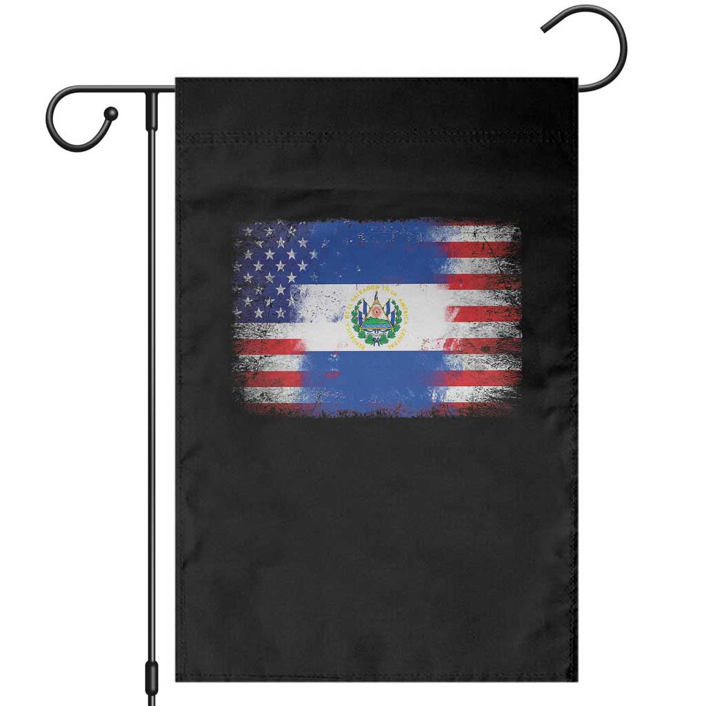 El Salvador American Flag Garden Flag Distressed Grunge USA Salvadoran Pride TS10 Black Print Your Wear
