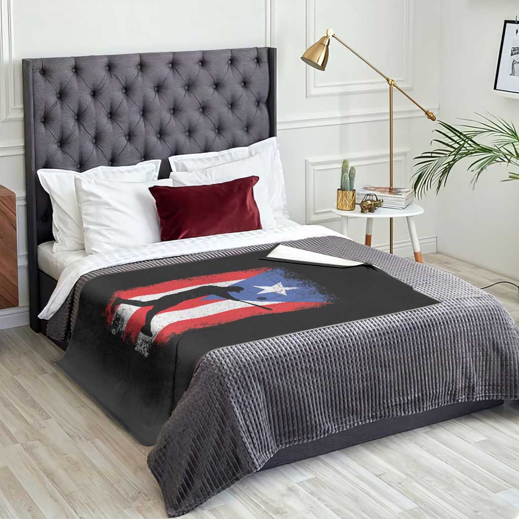 Puerto Rico Flag Baseball Throw Blanket Cool Distressed Jersey Gift Boricua Boys TS10 Print Your Wear