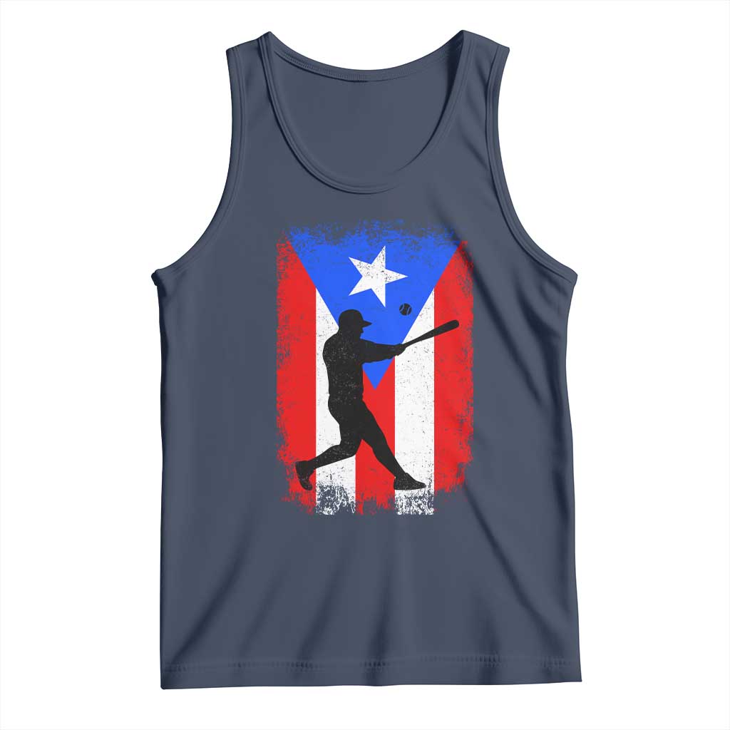 Puerto Rico Flag Baseball Tank Top Cool Distressed Jersey Gift Boricua Boys TS10 Navy Print Your Wear