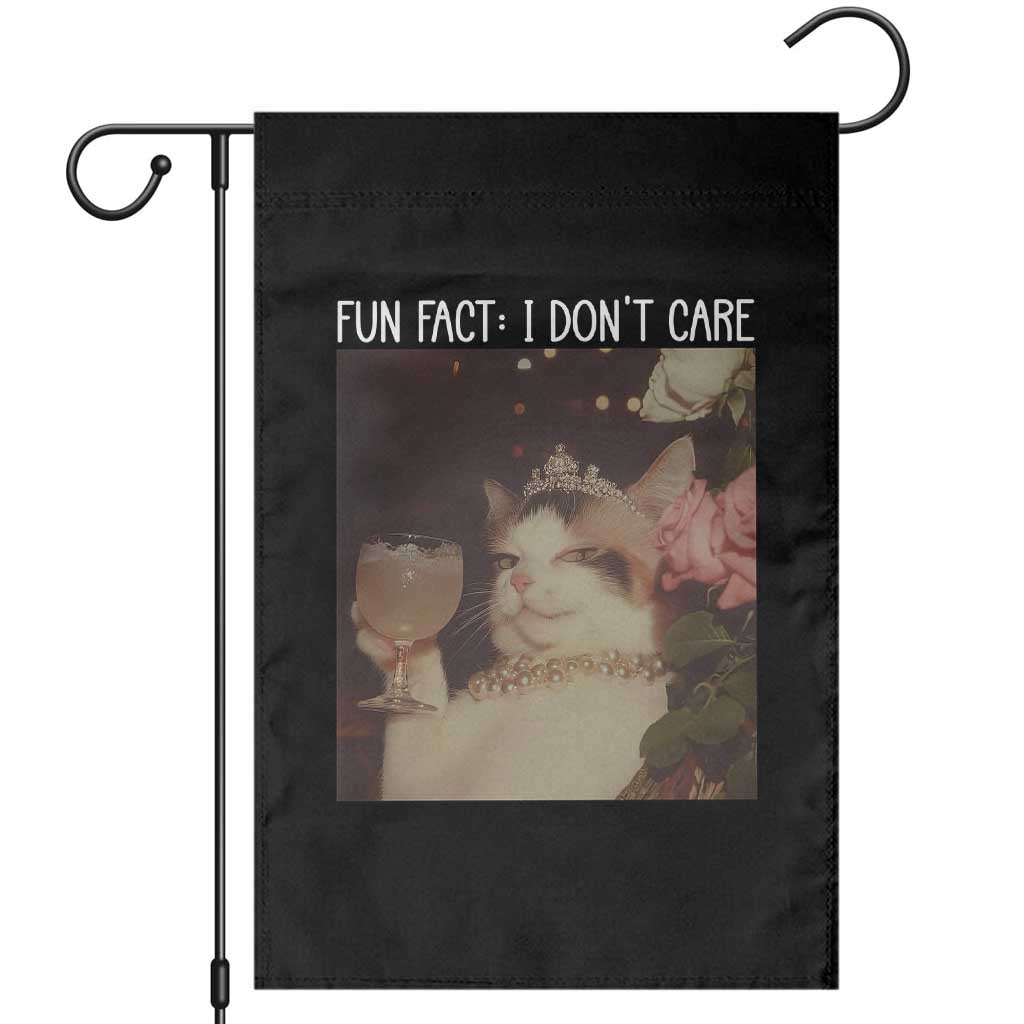 Cat Meme Garden Flag Fun Fact I Dont Care Funny Saying Quote TS10 Black Print Your Wear
