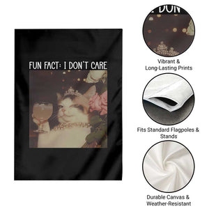 Cat Meme Garden Flag Fun Fact I Dont Care Funny Saying Quote TS10 Print Your Wear