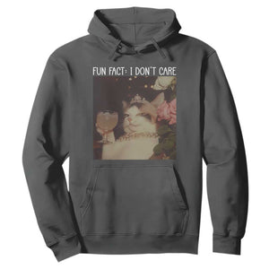 Cat Meme Hoodie Fun Fact I Dont Care Funny Saying Quote TS10 Dark Heather Print Your Wear