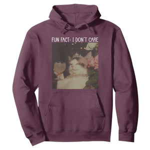 Cat Meme Hoodie Fun Fact I Dont Care Funny Saying Quote TS10 Maroon Print Your Wear