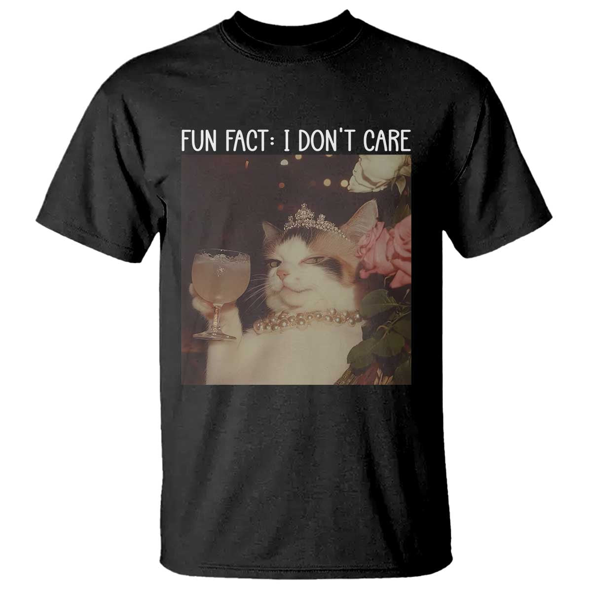 Cat Meme T Shirt Fun Fact I Dont Care Funny Saying Quote TS10 Black Print Your Wear