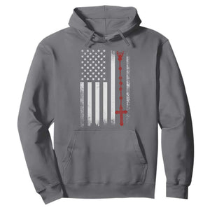 American Flag Rosary Catholic Cross Hoodie TS10 Charcoal Print Your Wear