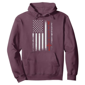 American Flag Rosary Catholic Cross Hoodie TS10 Maroon Print Your Wear