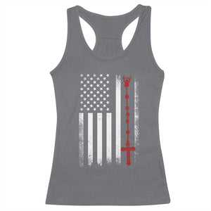 American Flag Rosary Catholic Cross Racerback Tank Top TS10 Charcoal Print Your Wear