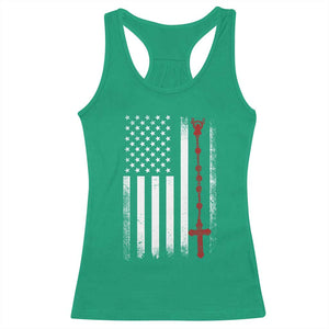 American Flag Rosary Catholic Cross Racerback Tank Top TS10 Irish Green Print Your Wear