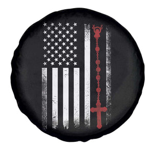 American Flag Rosary Catholic Cross Spare Tire Cover TS10 Print Your Wear